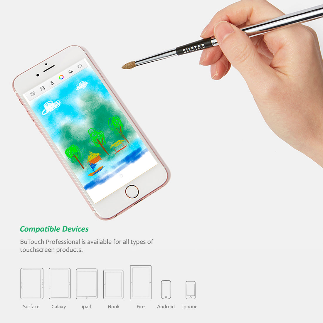 SILSTAR Butouch Professional Digital Painting Brush Stylus