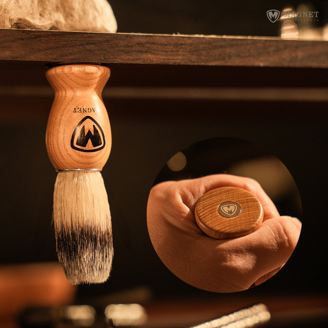 SILSTAR MAGNET Magnetic Shaving Brush for Face and Beard
