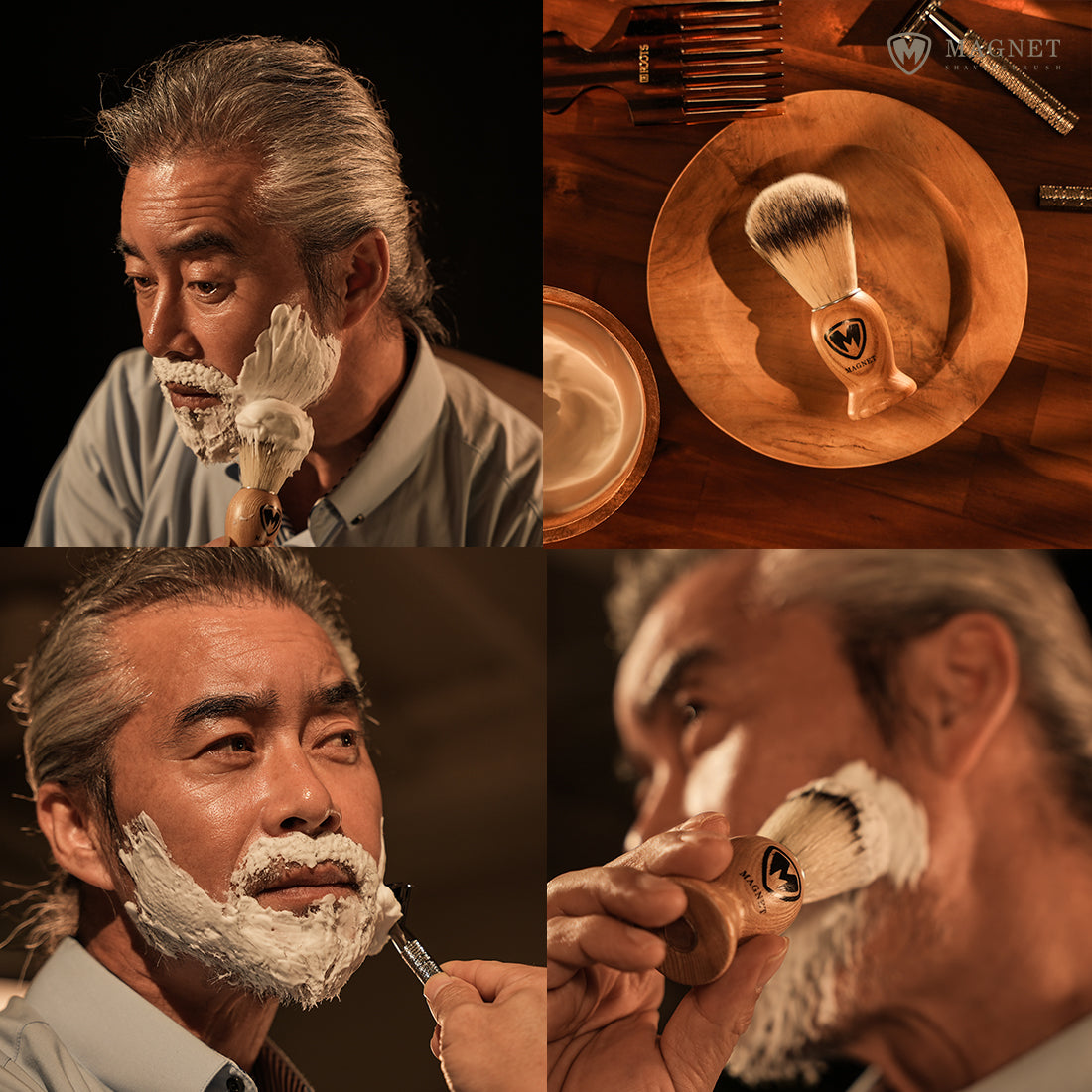 SILSTAR MAGNET Magnetic Shaving Brush for Face and Beard