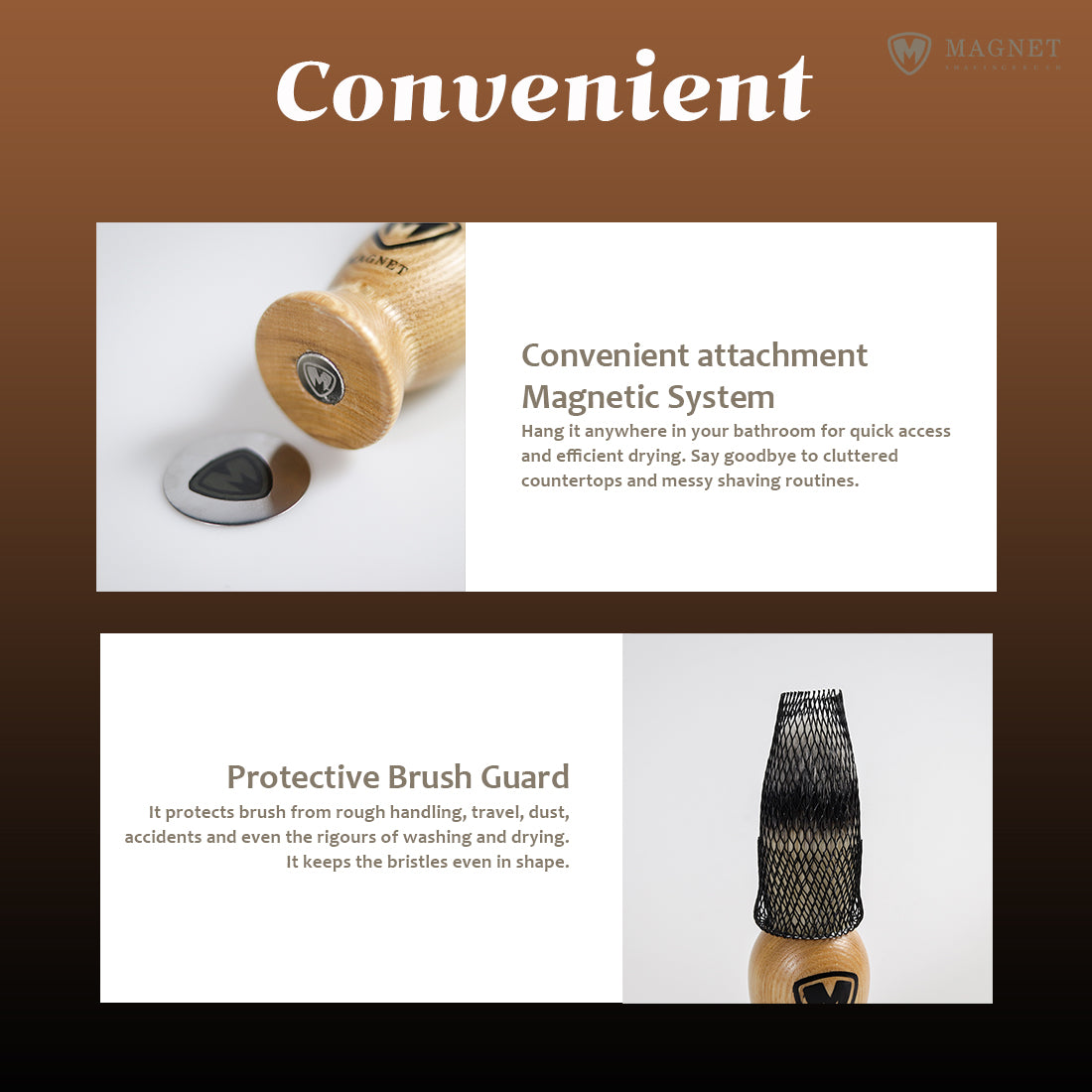 SILSTAR MAGNET Magnetic Shaving Brush for Face and Beard