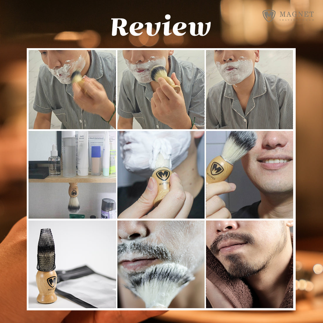 SILSTAR MAGNET Magnetic Shaving Brush for Face and Beard