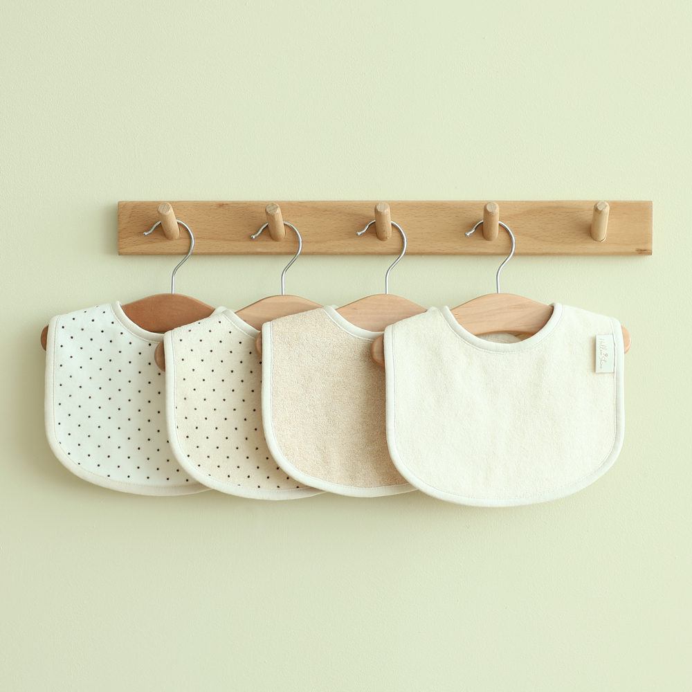 Hellowshine Organic terry bib (Dot cream)