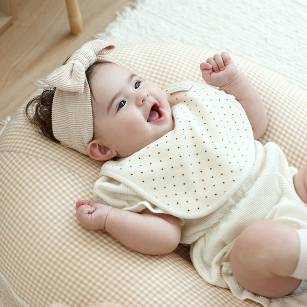 Hellowshine Organic terry bib (Dot cream)