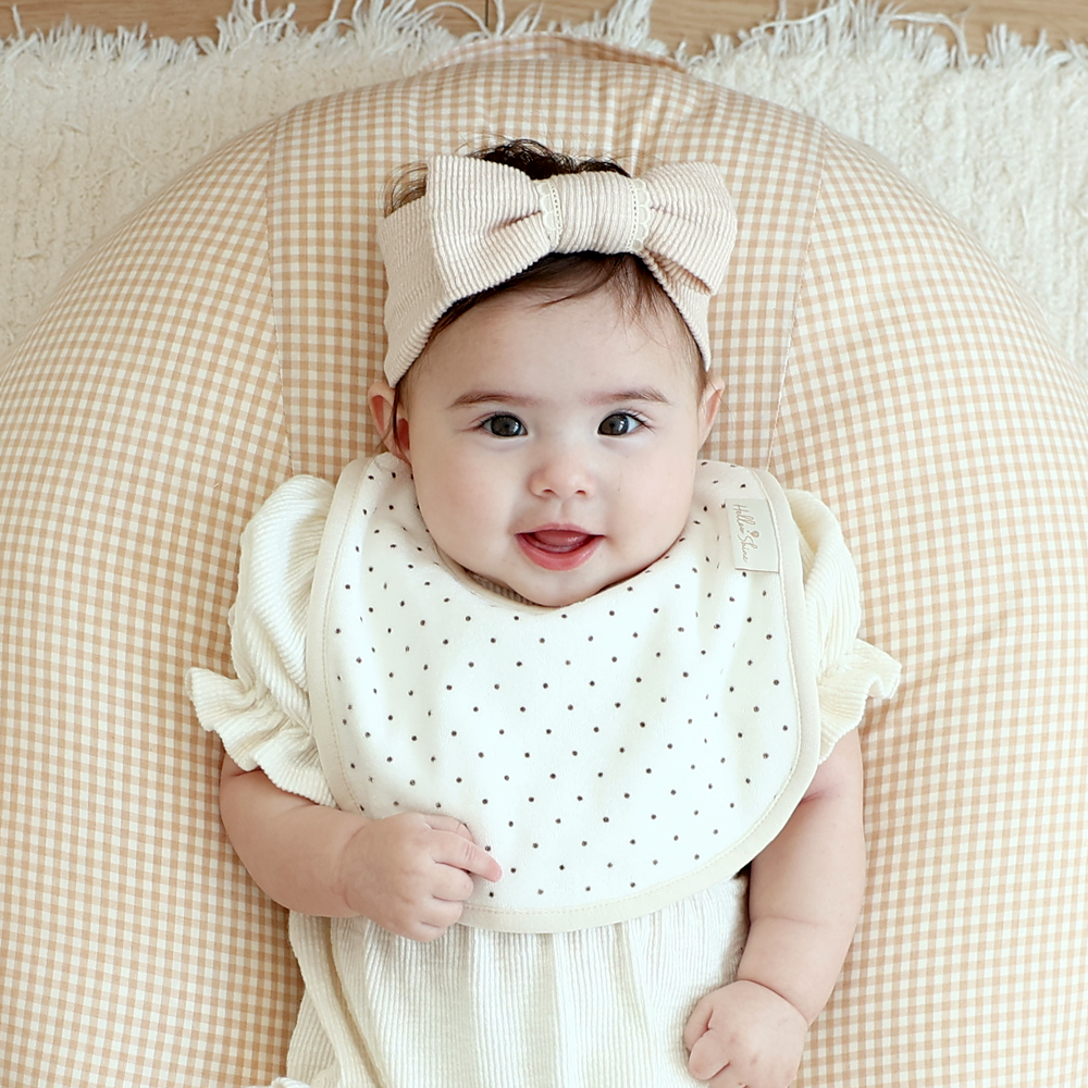 Hellowshine Organic terry bib (Dot cream)