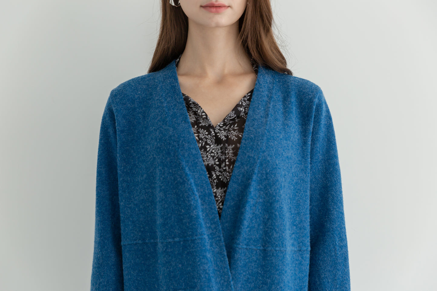 MIJU Side pocket long cardigan - Blue