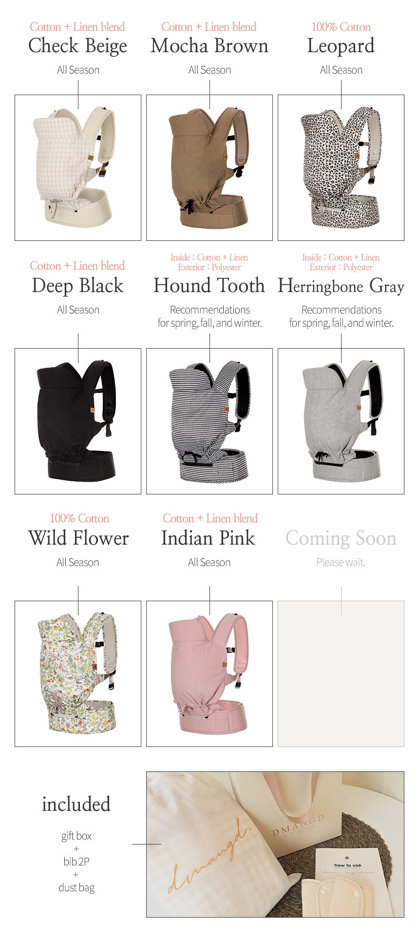 DMANGD illi baby carrier – Houndtooth