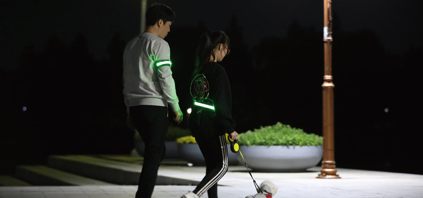 BOIDA LED Reflecterende band | Klein (armbreedte) | Hoge zichtbaarheid tijdens het hardlopen, fietsen, kamperen, wandelen en fietsen | USB oplaadbaar | Veiliger dan een reflecterend vest | - House of K