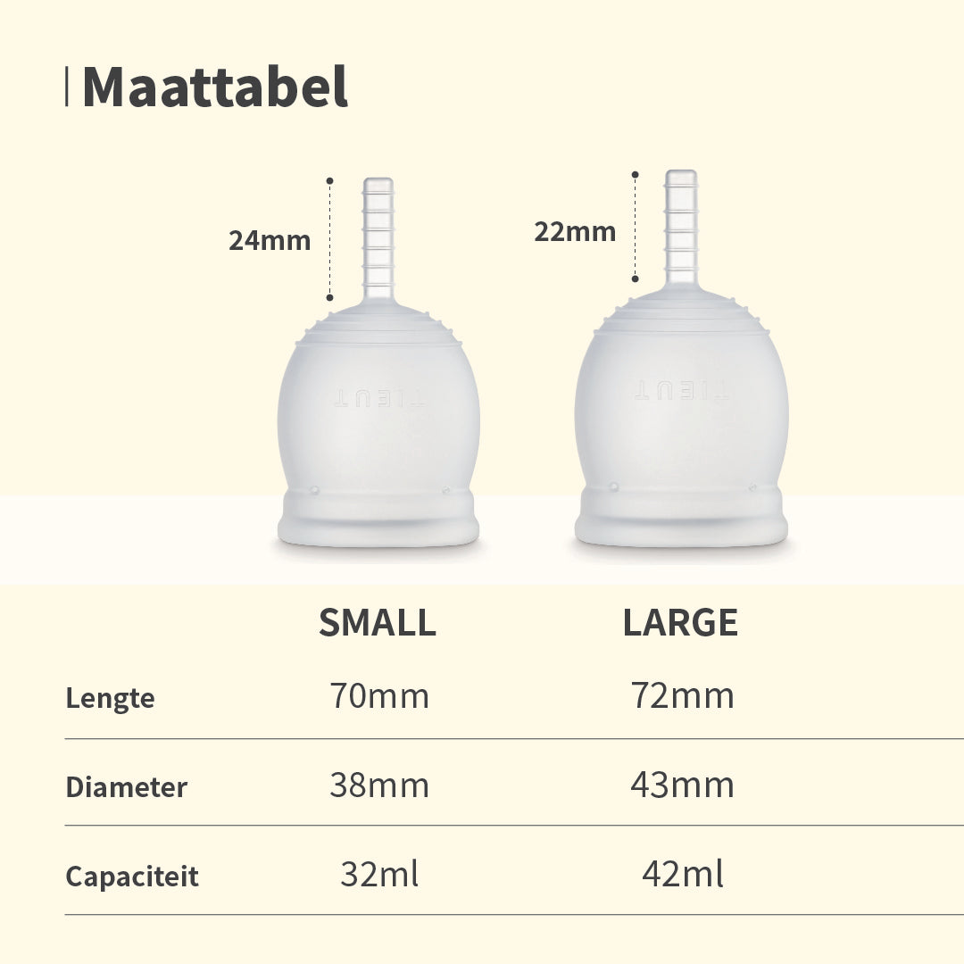 Tieut Menstruatiecup - Tot 12 uur bescherming tijdens menstruatie - Hoge capaciteit èn veel comfort - House of K