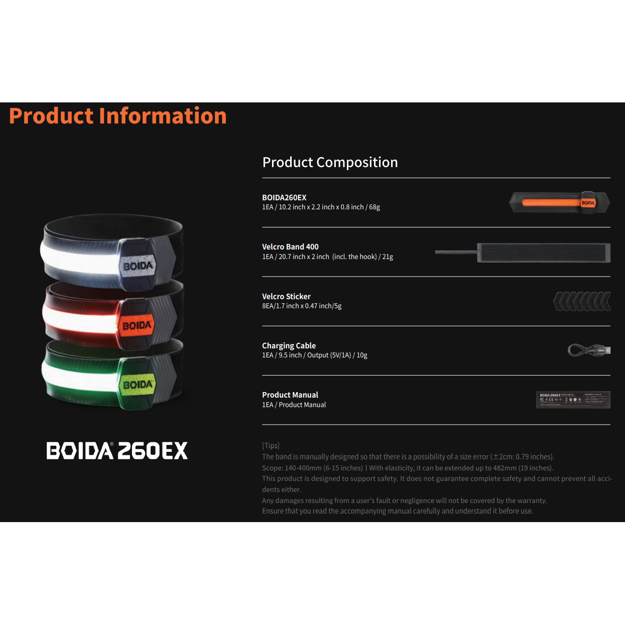 BOIDA LED Reflecterende band | Klein (armbreedte) | Hoge zichtbaarheid tijdens het hardlopen, fietsen, kamperen, wandelen en fietsen | USB oplaadbaar | Veiliger dan een reflecterend vest | - House of K