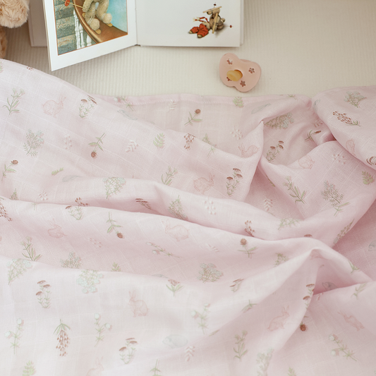 Hellowshine Double Gauze blanket (Pink garden)