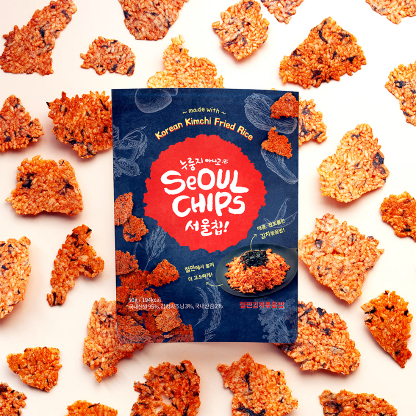 Seoul Chips Kimchi Rice Snack x 5 Packs