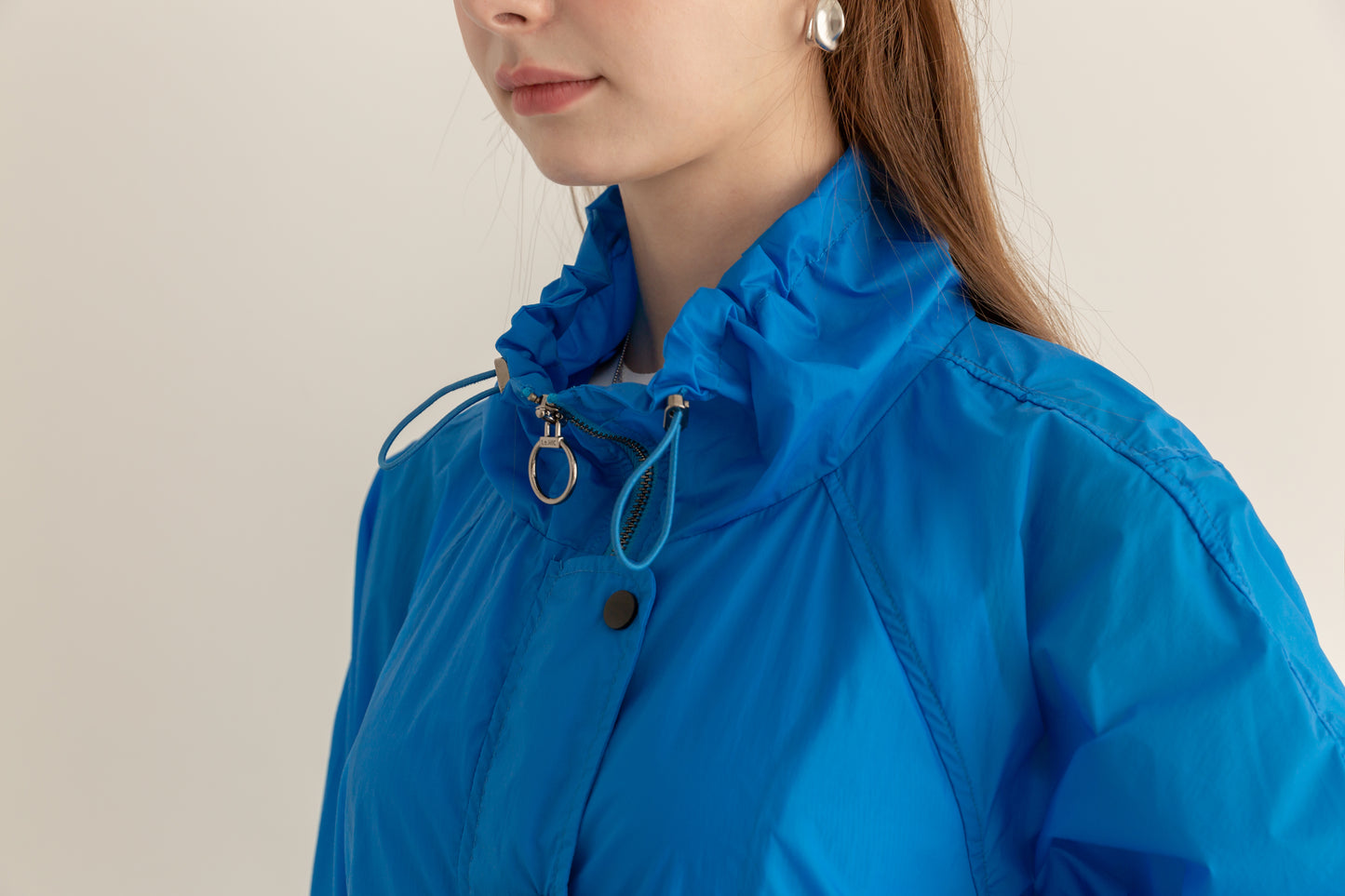 MIJU Casual string windbreaker jumper - Blue