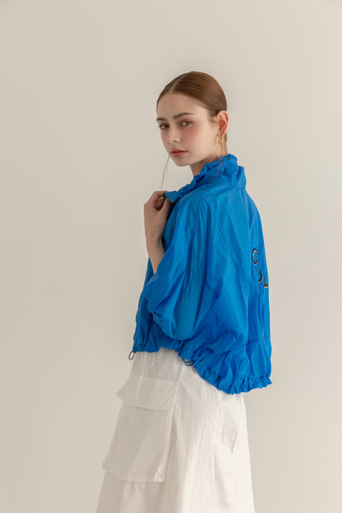 MIJU Casual string windbreaker jumper - Blue