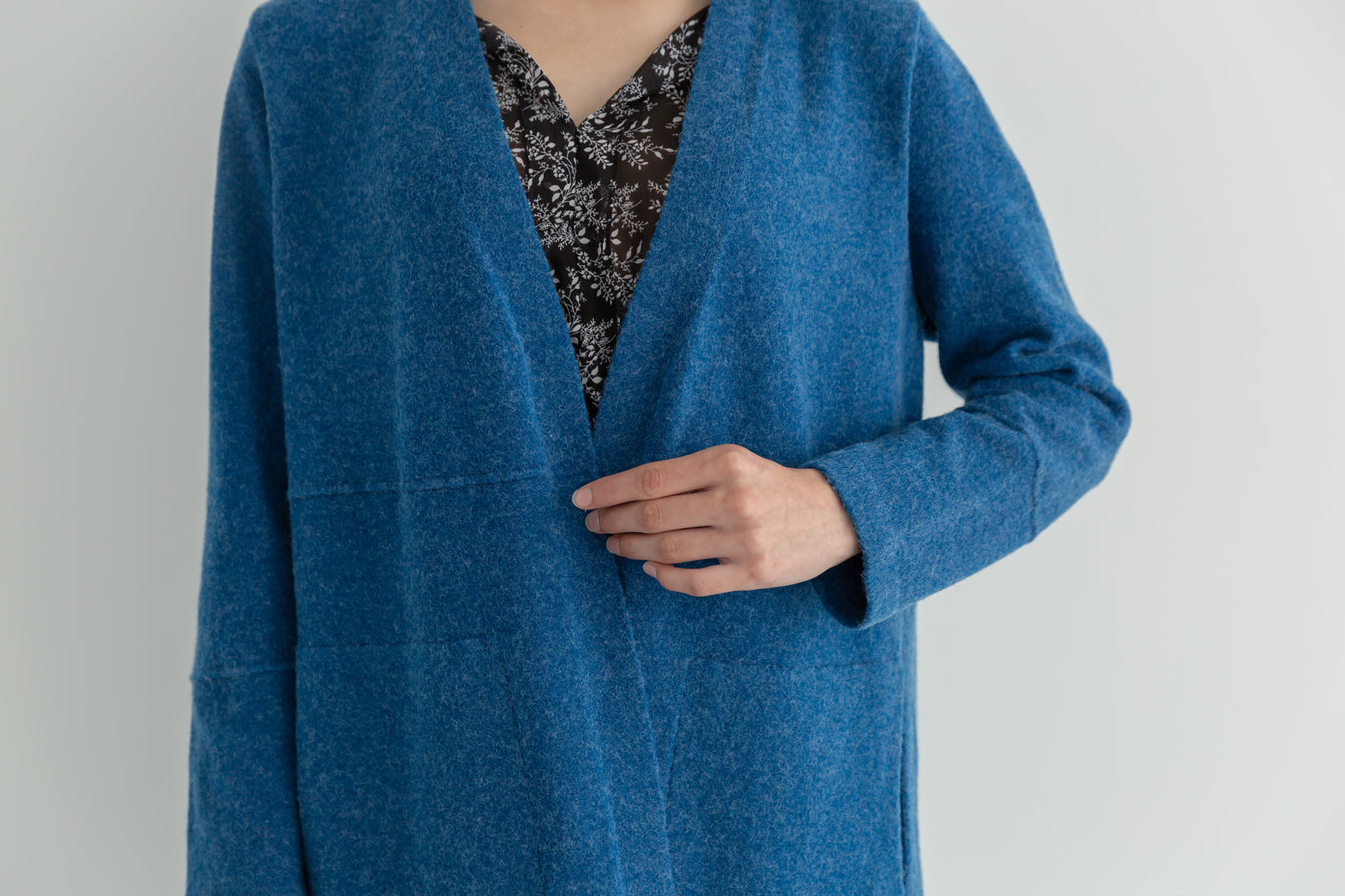 MIJU Side pocket long cardigan - Blue