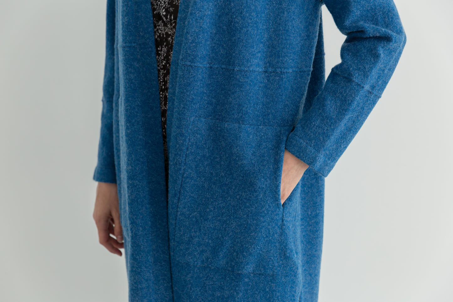 MIJU Side pocket long cardigan - Blue