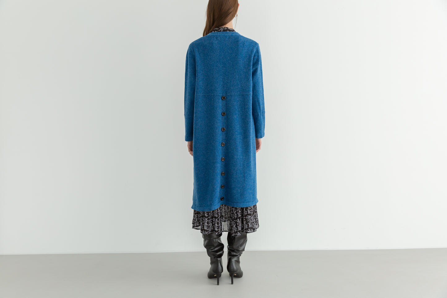 MIJU Side pocket long cardigan - Blue