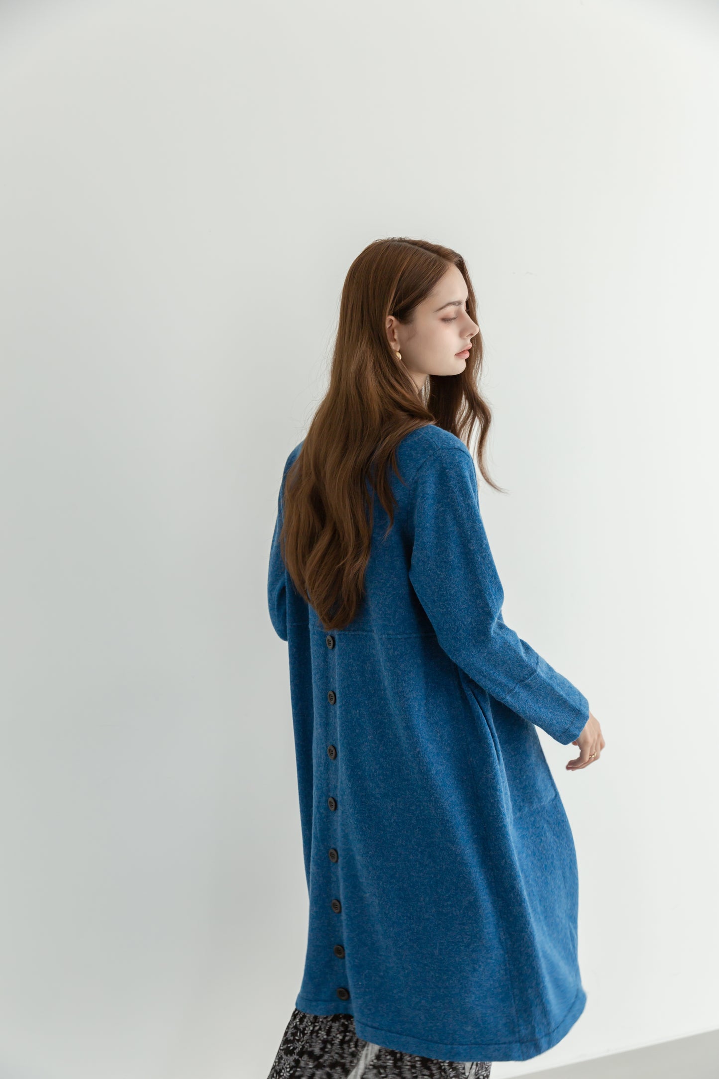 MIJU Side pocket long cardigan - Blue