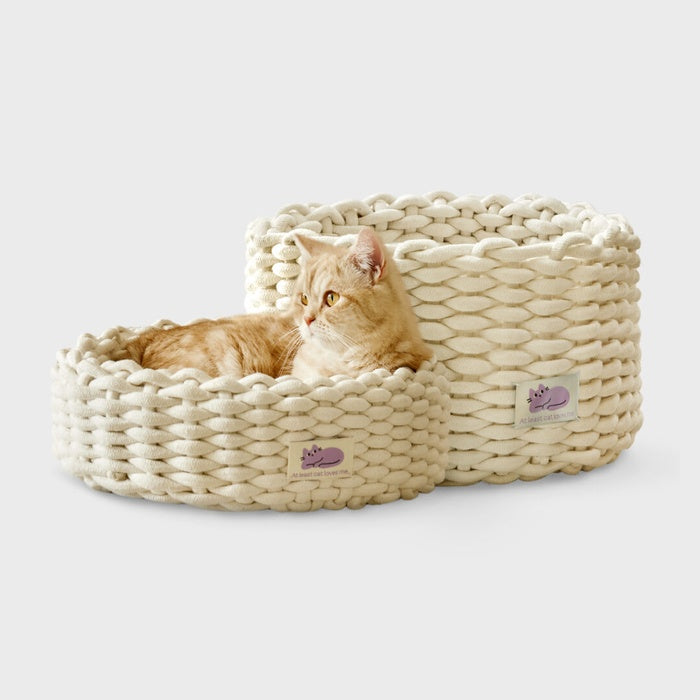 Fidotail cat knit basket (2 colors)