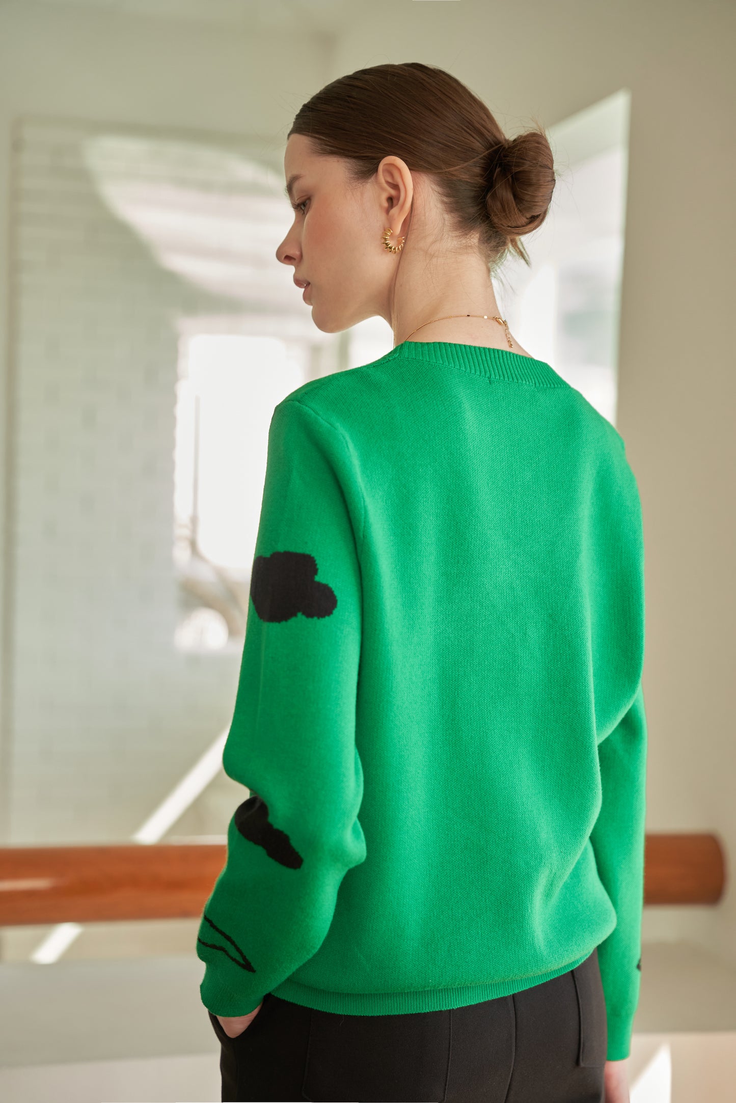 MIJU Giraffe V-neck cardigan - Green